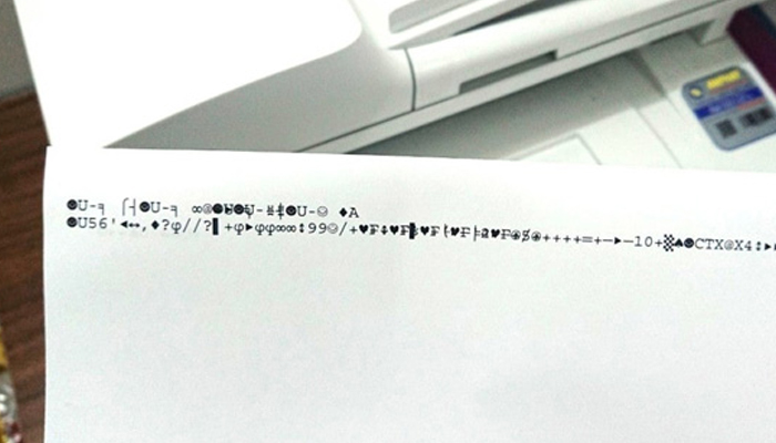 Nguyên nhân máy in bị lỗi font chữ, in ra ký tự lạ