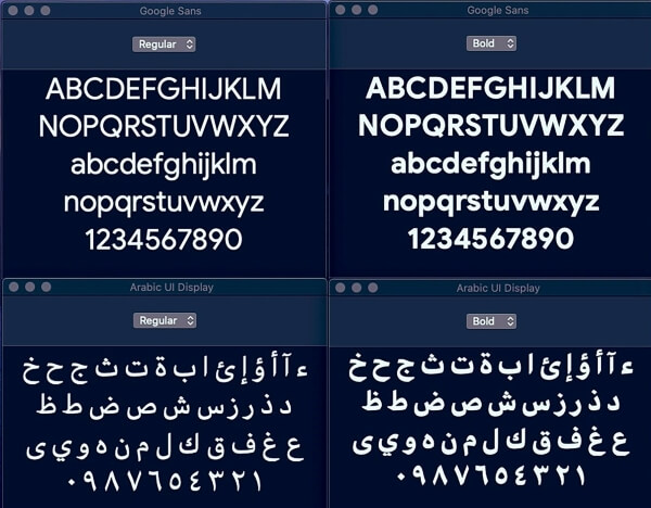 font chữ SF arabic beta mở rộng