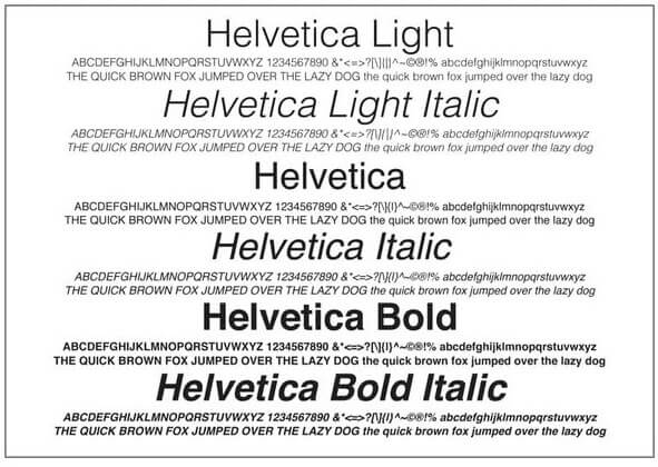font helvetica kiểu chữ serif
