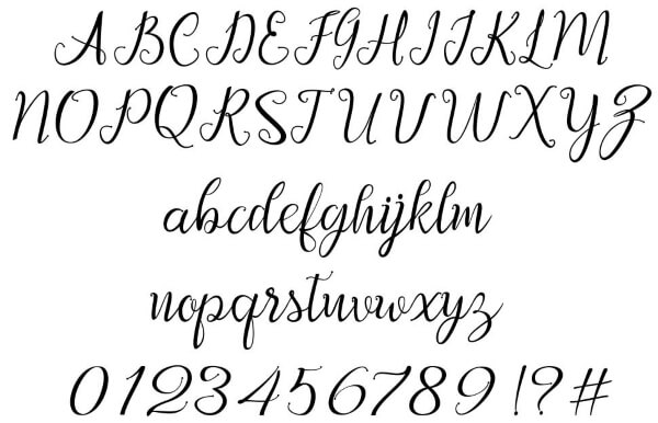 afrile script font cursive đơn giản