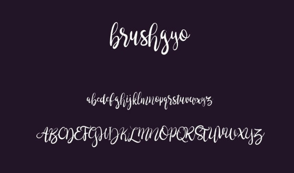 cursive font brushgyo