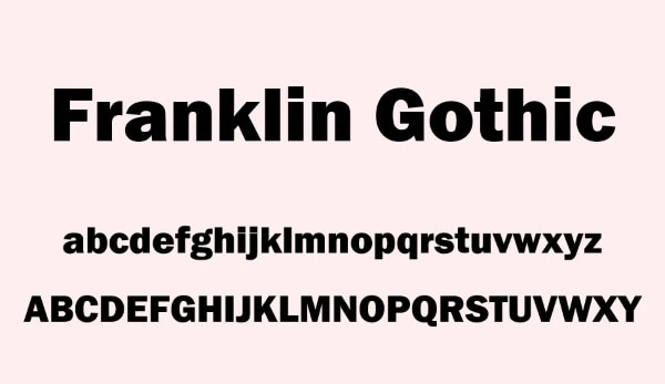 font franklink gothic
