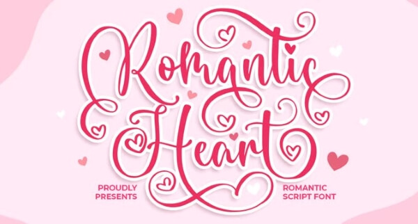 font romantic heart