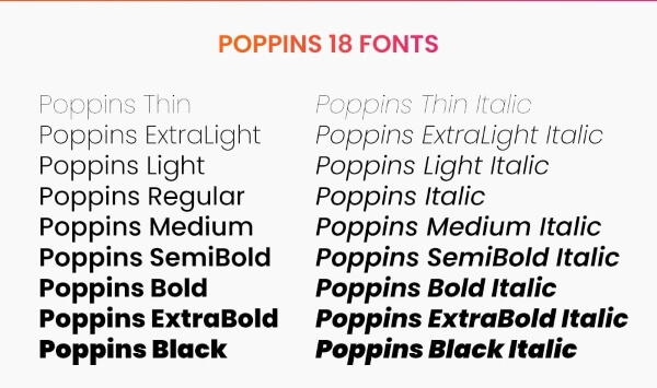 giới thiệu poppins font