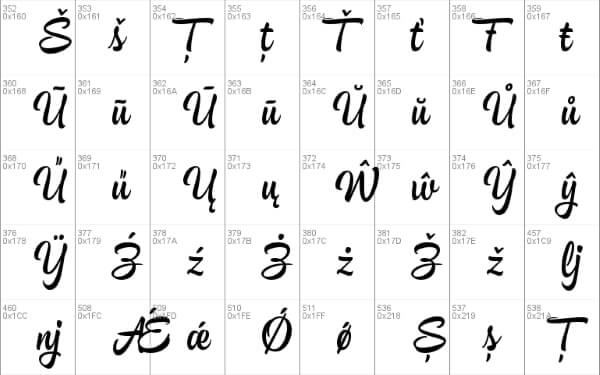 hollie script pro glyph
