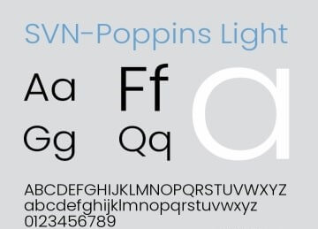 svn poppins light font việt hóa