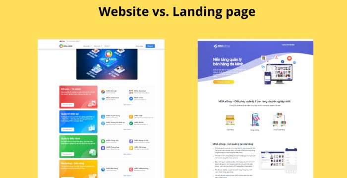 So sánh Landing Page và Website có điểm gì khác nhau