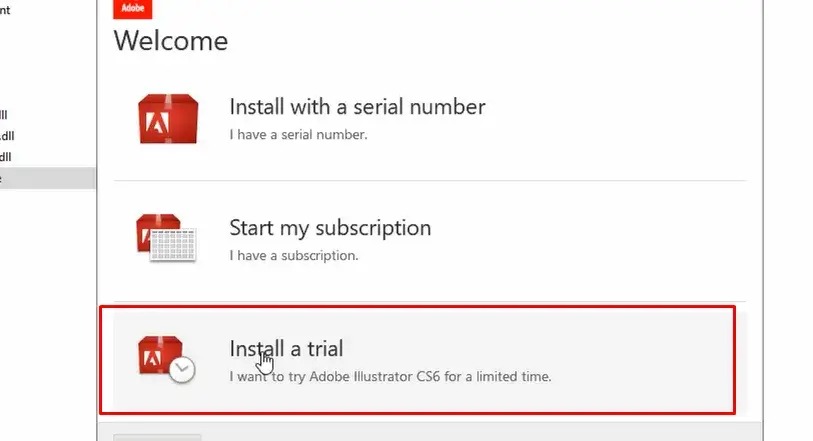 Install a trial