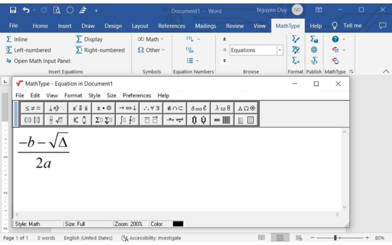 ưu điểm nổi bật của MathType 6.9