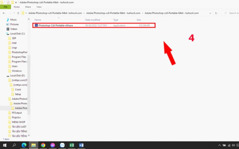 nhấp đúp vào file "Adobe Photoshop-cs6-Portable"