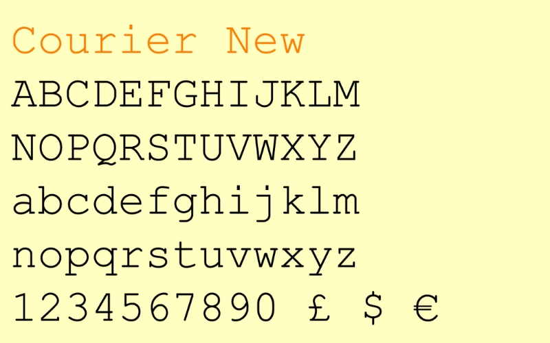 font Courier New