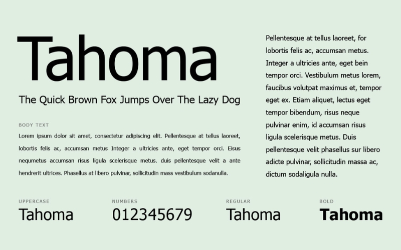 font chữ Tahoma