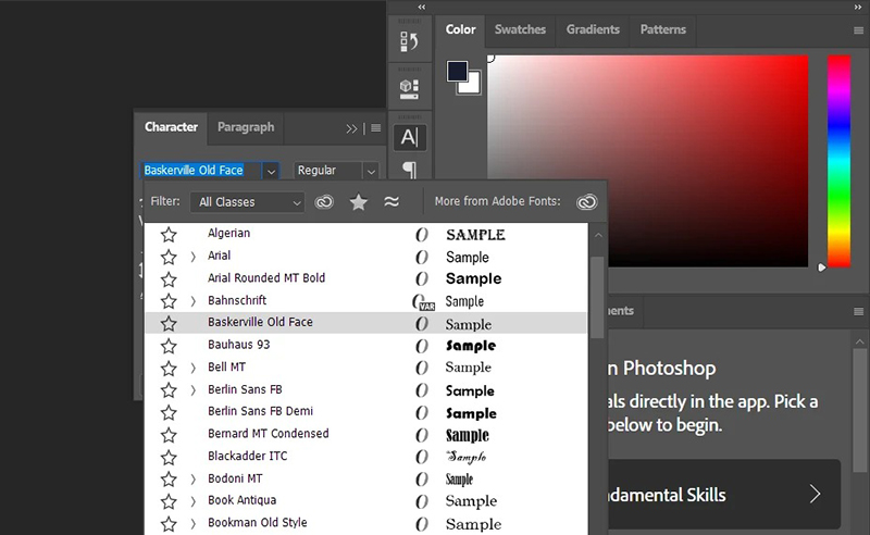 tiến hành sử dụng các font chữ trong photoshop