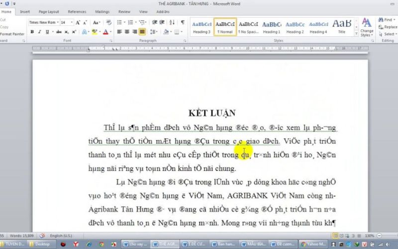 lỗi font chữ trong word